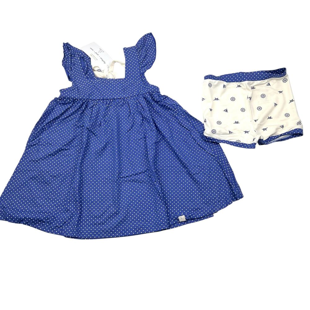 NWT Omi Jo Well Dressed Wolf Blue Dots Aunt Heart Set